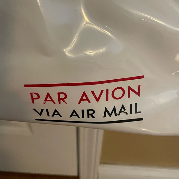 Kate Spade Par Avion White Tote with Striped Trim - Picture 5 of 8